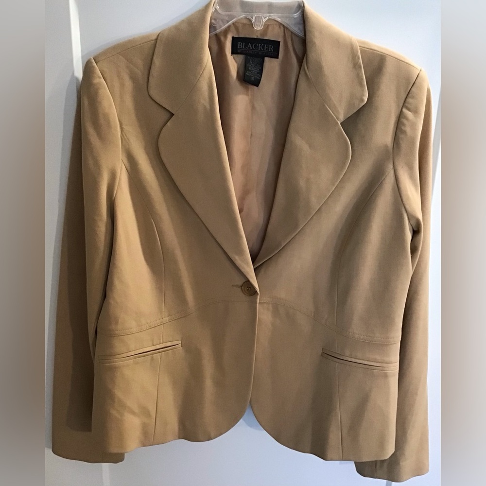 Blacker By Stanley Blacker Tan One Button Blazer … - image 1